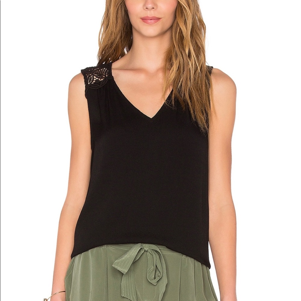 Joie sleveeless blouse with lace inset